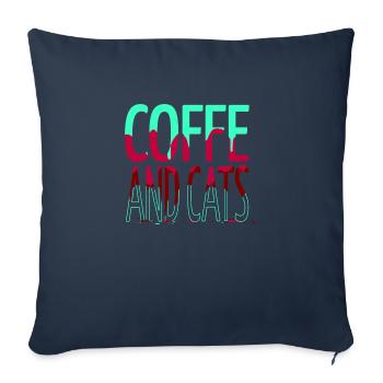 cadeau business chat tshirts tasse à café aw - Housse de coussin décorative 45 x 45 cm - bleu marine - Devant