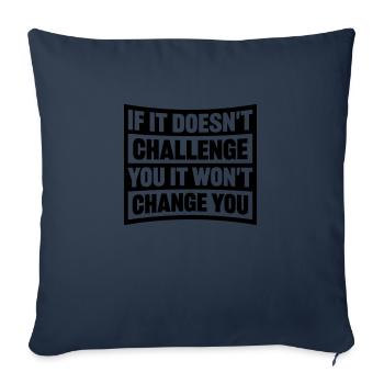 Séance d’entraînement Fitness Motivation Citation - Housse de coussin décorative 45 x 45 cm - bleu marine - Devant