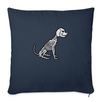 Conception de chien squelette d’Halloween - Housse de coussin décorative 45 x 45 cm - bleu marine - Devant