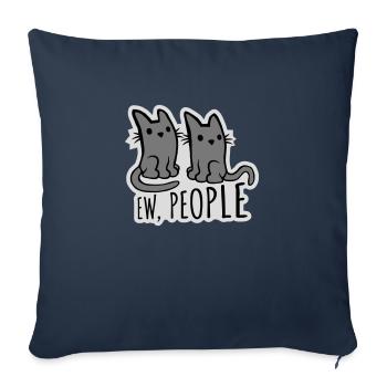 Animaux de compagnie Chats ew people - Housse de coussin décorative 45 x 45 cm - bleu marine - Devant