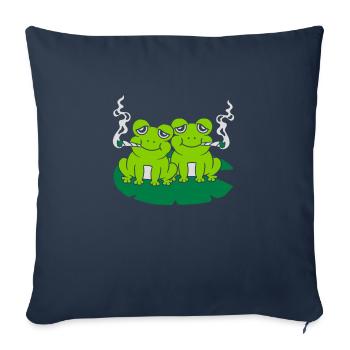 Joint smoke 2 grenouilles - Housse de coussin décorative 45 x 45 cm - bleu marine - Devant