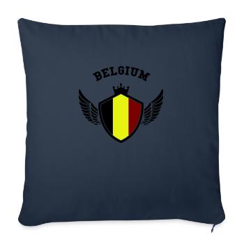 Armoiries de la Belgique - Housse de coussin décorative 45 x 45 cm - bleu marine - Devant