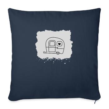 Caravan Camping Love - Sofa pillowcase 17,3'' x 17,3'' (45 x 45 cm) - navy - Front