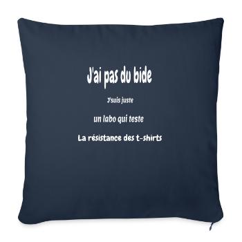 j'ai pas un gros bide j'suis un labo qui teste - Housse de coussin décorative 45 x 45 cm - bleu marine - Devant