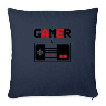 Joueur 01 - Housse de coussin décorative 45 x 45 cm - bleu marine - Devant