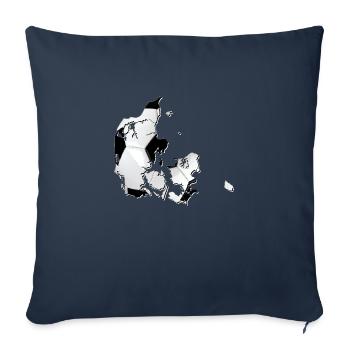 Dänemark Landkarte umrahmt echten Fußball - Sofakissenbezug 45 x 45 cm - Navy - Vorne