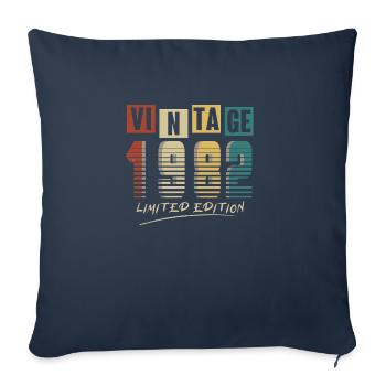 1982 Vintage 1982 Born in 1982 Birthday. Year 2 - Sofa pillowcase 17,3'' x 17,3'' (45 x 45 cm) - navy - Front