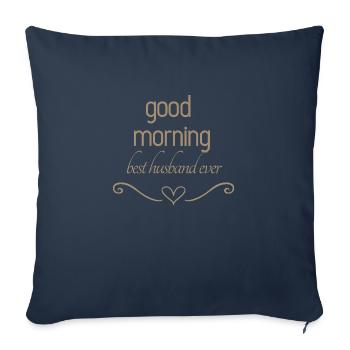 Bonjour meilleur mari de tous les temps - Housse de coussin décorative 45 x 45 cm - bleu marine - Devant