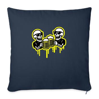 Skeleton Party Beer Team - Sofa pillowcase 17,3'' x 17,3'' (45 x 45 cm) - navy - Front