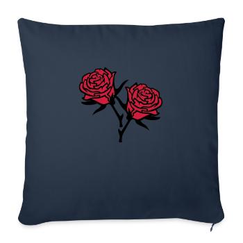 roses4 - Housse de coussin décorative 45 x 45 cm - bleu marine - Devant
