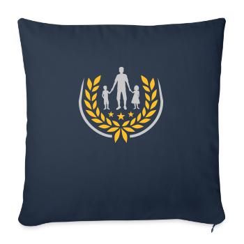 Stars Papa Kids Laurel Wreath - Sofa pillowcase 17,3'' x 17,3'' (45 x 45 cm) - navy - Front