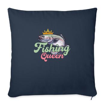 Fishing Queen Fisherman Angler - Sofa pillowcase 17,3'' x 17,3'' (45 x 45 cm) - navy - Front