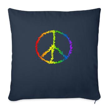 Peace Drawing Freedom Rainbow Colors 1 - Housse de coussin décorative 45 x 45 cm - bleu marine - Devant