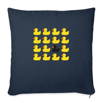 Canard en plastique - Housse de coussin décorative 45 x 45 cm - bleu marine - Devant