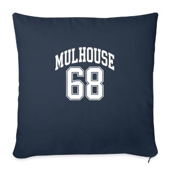 Mulhouse 68 - Housse de coussin décorative 45 x 45 cm - bleu marine - Devant