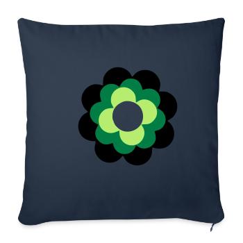 Fleur une - Housse de coussin décorative 45 x 45 cm - bleu marine - Devant