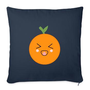 Kawaii Oranges Kawaii Fruits Kawaii Fruit - Housse de coussin décorative 45 x 45 cm - bleu marine - Devant