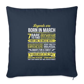 Legenden werden im März geboren - Sofakissenbezug 45 x 45 cm - Navy - Vorne