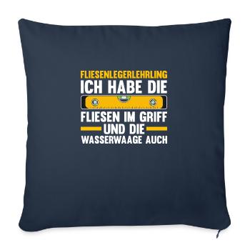 Tile Laying Training Apprentice Auzbi Tile Laying - Sofa pillowcase 17,3'' x 17,3'' (45 x 45 cm) - navy - Front