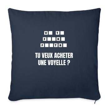 va te faire - Housse de coussin décorative 45 x 45 cm - bleu marine - Devant