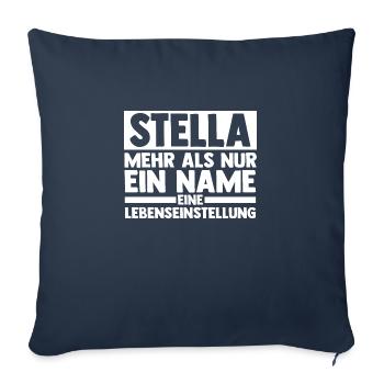 Prénom Stella - Housse de coussin décorative 45 x 45 cm - bleu marine - Devant