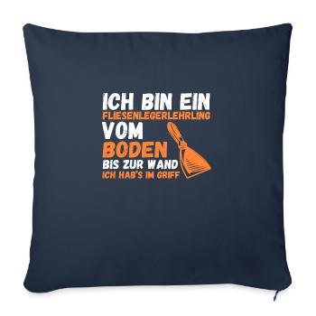 Tile Laying Training Apprentice Auzbi Tile Laying - Sofa pillowcase 17,3'' x 17,3'' (45 x 45 cm) - navy - Front