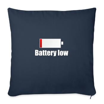 Batterie faible - charge de la batterie - Housse de coussin décorative 45 x 45 cm - bleu marine - Devant