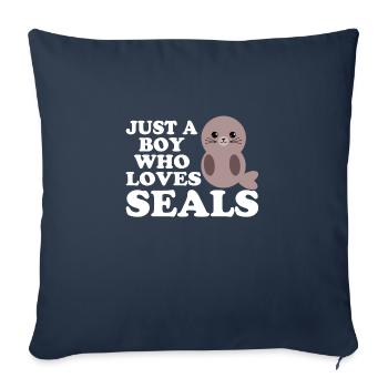 Robbe Seehund Junge Geschenk Hundsrobbe - Sofakissenbezug 45 x 45 cm - Navy - Vorne