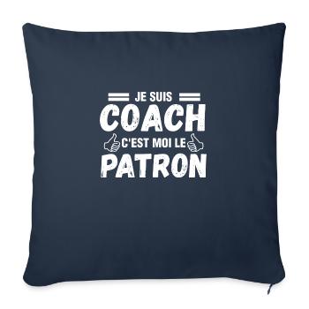 Je suis coach - cadeau coach humour - coach Shirt - Housse de coussin décorative 45 x 45 cm - bleu marine - Devant