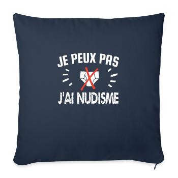 je peux pas j'ai nudisme - Housse de coussin décorative 45 x 45 cm - bleu marine - Devant