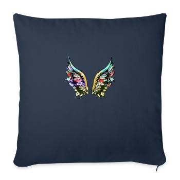 wing fishing wings,wings,watercolor,gray,angel wings - Sofa pillowcase 17,3'' x 17,3'' (45 x 45 cm) - navy - Front