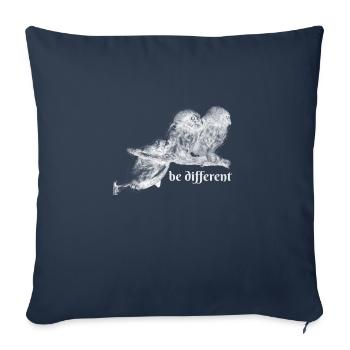 owl,be different, owls, branches, clumsy - Sofa pillowcase 17,3'' x 17,3'' (45 x 45 cm) - navy - Front