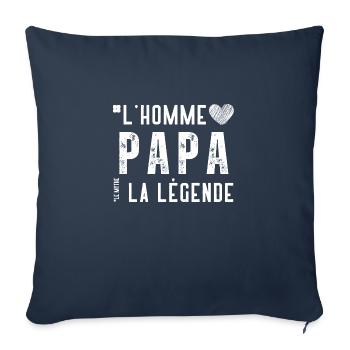 La légende Papa - Housse de coussin décorative 45 x 45 cm - bleu marine - Devant