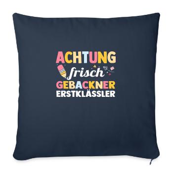 Jeunes quittant les garderies pour la rentrée scolaire Inscription des enfants à l’école - Housse de coussin décorative 45 x 45 cm - bleu marine - Devant