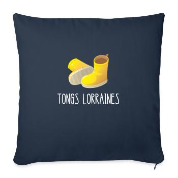 tongs lorraines - Housse de coussin décorative 45 x 45 cm - bleu marine - Devant