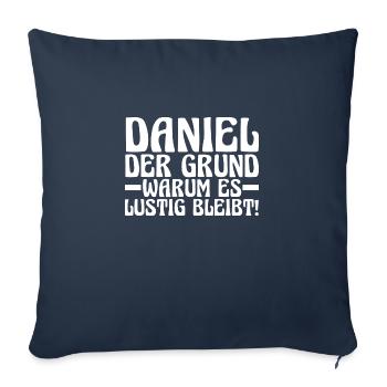 First name Daniel - Sofa pillowcase 17,3'' x 17,3'' (45 x 45 cm) - navy - Front