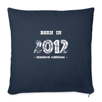 NÉ EN 2012 - édition limitée - Housse de coussin décorative 45 x 45 cm - bleu marine - Devant
