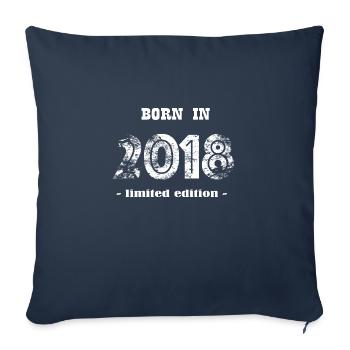 BORN EN 2018 - édition limitée - Housse de coussin décorative 45 x 45 cm - bleu marine - Devant