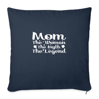 Maman Maman La Femme Le Mythe La Légende - Housse de coussin décorative 45 x 45 cm - bleu marine - Devant
