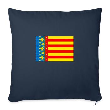 Drapeau de Valence - Housse de coussin décorative 45 x 45 cm - bleu marine - Devant