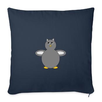 Niedliche graue Eule - Geschenkidee - Sofakissenbezug 45 x 45 cm - Navy - Vorne