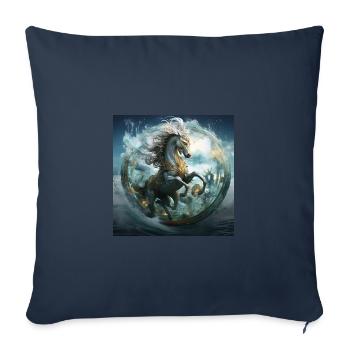 Aquarius Horse - Housse de coussin décorative 45 x 45 cm - bleu marine - Devant