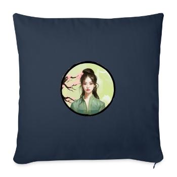 Glattes Asien - Sofakissenbezug 45 x 45 cm - Navy - Vorne