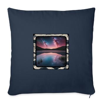 Seelandschaft mit Spiegelungen - Sofakissenbezug 45 x 45 cm - Navy - Vorne