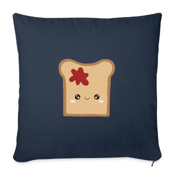 Kawaii Toast mit Marmelade - Sofakissenbezug 45 x 45 cm - Navy - Vorne