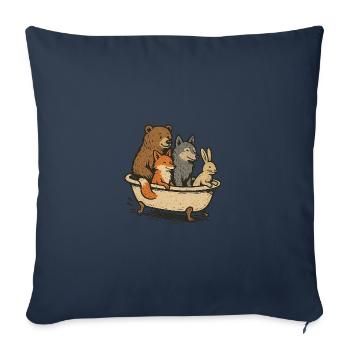 Animaux en tournée - Housse de coussin décorative 45 x 45 cm - bleu marine - Devant