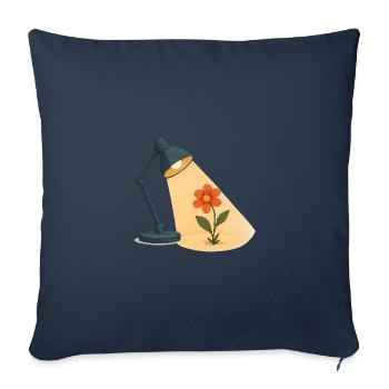 Fleur montante - Housse de coussin décorative 45 x 45 cm - bleu marine - Devant