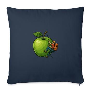 Des alpinistes et une pomme verte - Housse de coussin décorative 45 x 45 cm - bleu marine - Devant