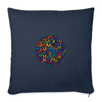 World full of butterflies - Sofa pillowcase 17,3'' x 17,3'' (45 x 45 cm) - navy - Front