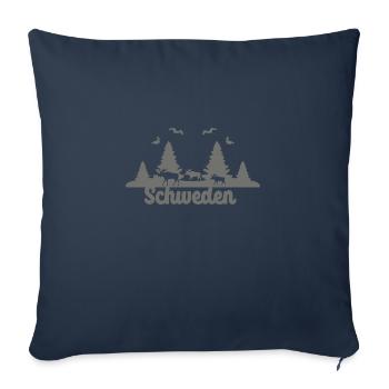 elch, sweden, nature, summer, norway, skyline, - Sofa pillowcase 17,3'' x 17,3'' (45 x 45 cm) - navy - Front